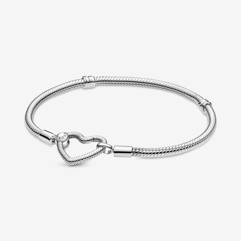 17cm Pandora Heart Clasp＆Snake Chain Bra Pulseira Pandora Moments Heart Clasp Snake Chain 17 cm - Brinco